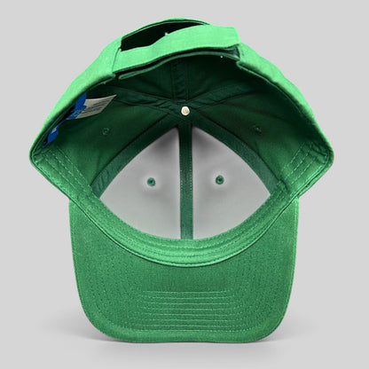 Raree Finds Prince Pickleball green strapback hat showing the interior construction and adjustable back strap