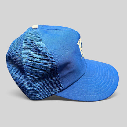 Raree Finds vintage Kansas City Royals trucker hat in royal blue with mesh back and off-white KC embroidery