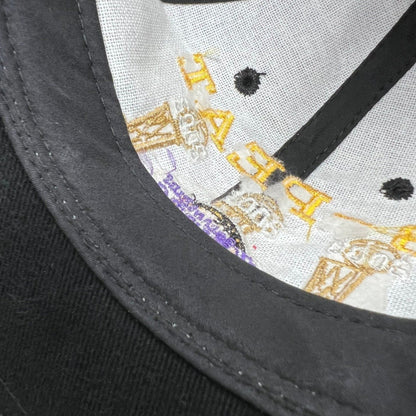 Raree Finds vintage 2002 Los Angeles Lakers 3-Peat championship hat interior showing embroidered logo and stitching