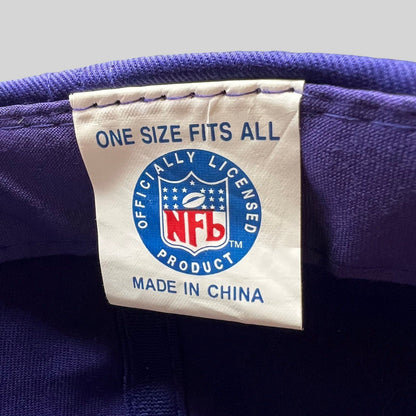 Raree Finds vintage Minnesota Vikings NFL snapback hat interior label showing official licensed product branding