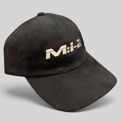 Raree Finds vintage black corduroy Mission Impossible 2 promotional snapback hat with embroidered M:I-2 logo