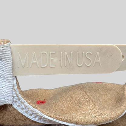 Raree Finds vintage Mossimo wool snapback hat with Made in USA molded plastic adjustable strap detail