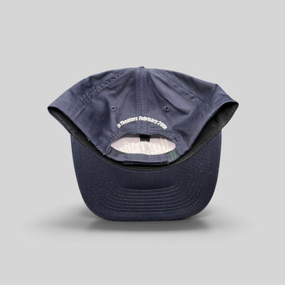 Raree Finds navy cotton-poly promotional cap for Hot Tub Time Machine 2 with In Theaters February 20th text under brim