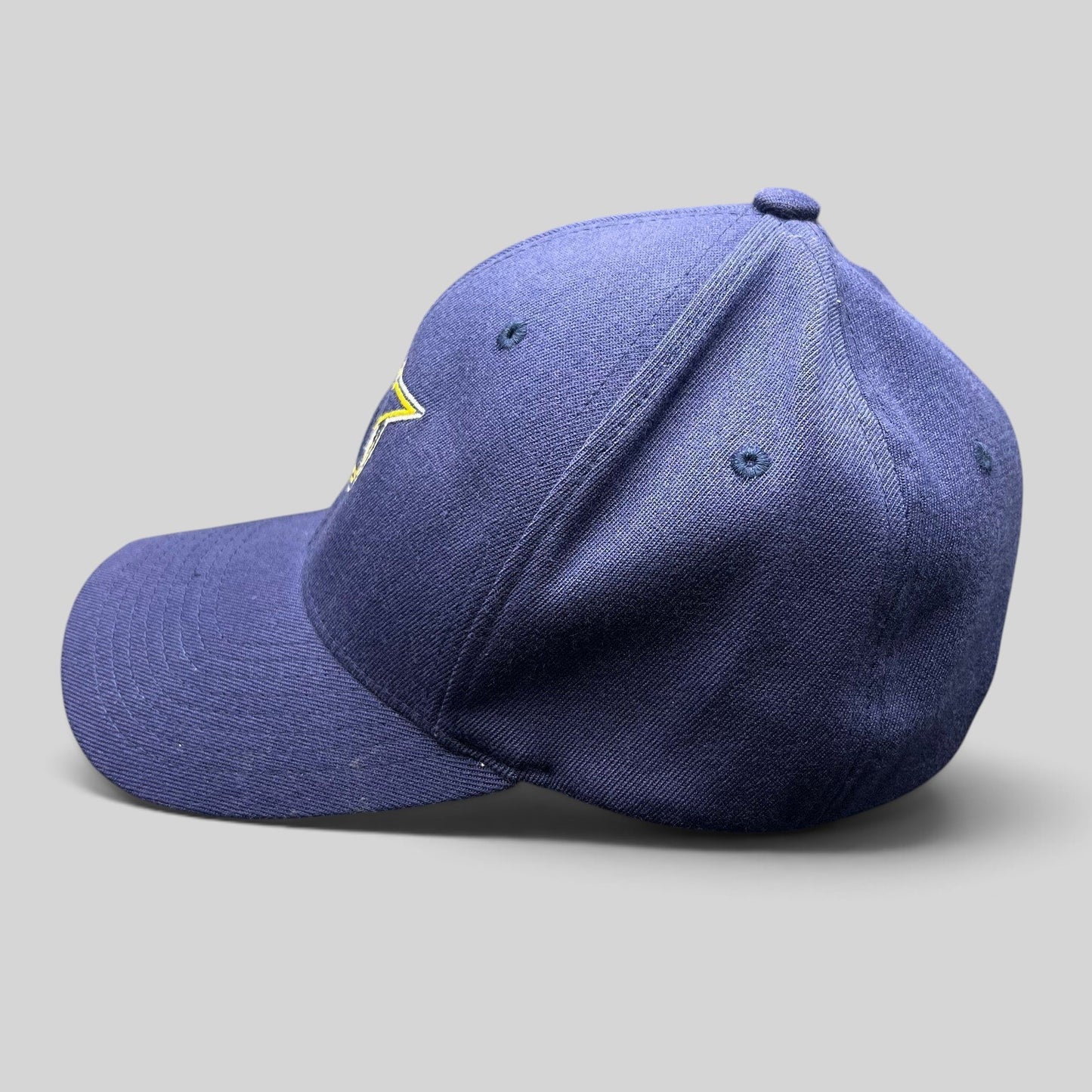 Raree Finds navy blue X-Men First Class film crew Flexfit hat with embroidered X logo on a structured crown