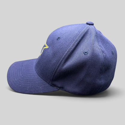 Raree Finds navy blue X-Men First Class film crew Flexfit hat with embroidered X logo on a structured crown