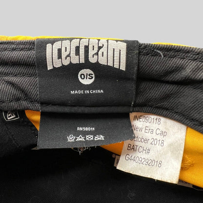 Raree Finds New Era Ice Cream America hat interior label showing brand logo, size OIS, and care instructions