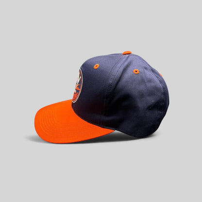 Raree Finds vintage 1990s New York Islanders snapback hat in navy and orange with embroidered team logo