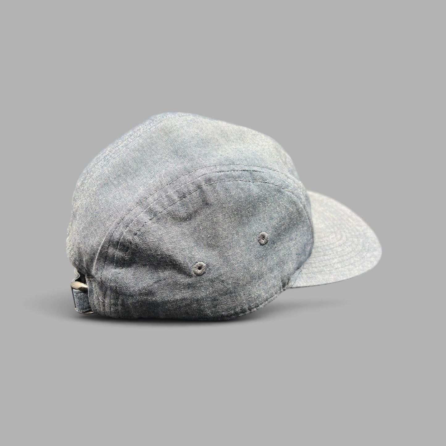 Raree Finds Oakley light denim chambray 5-panel camp cap with adjustable metal buckle strap