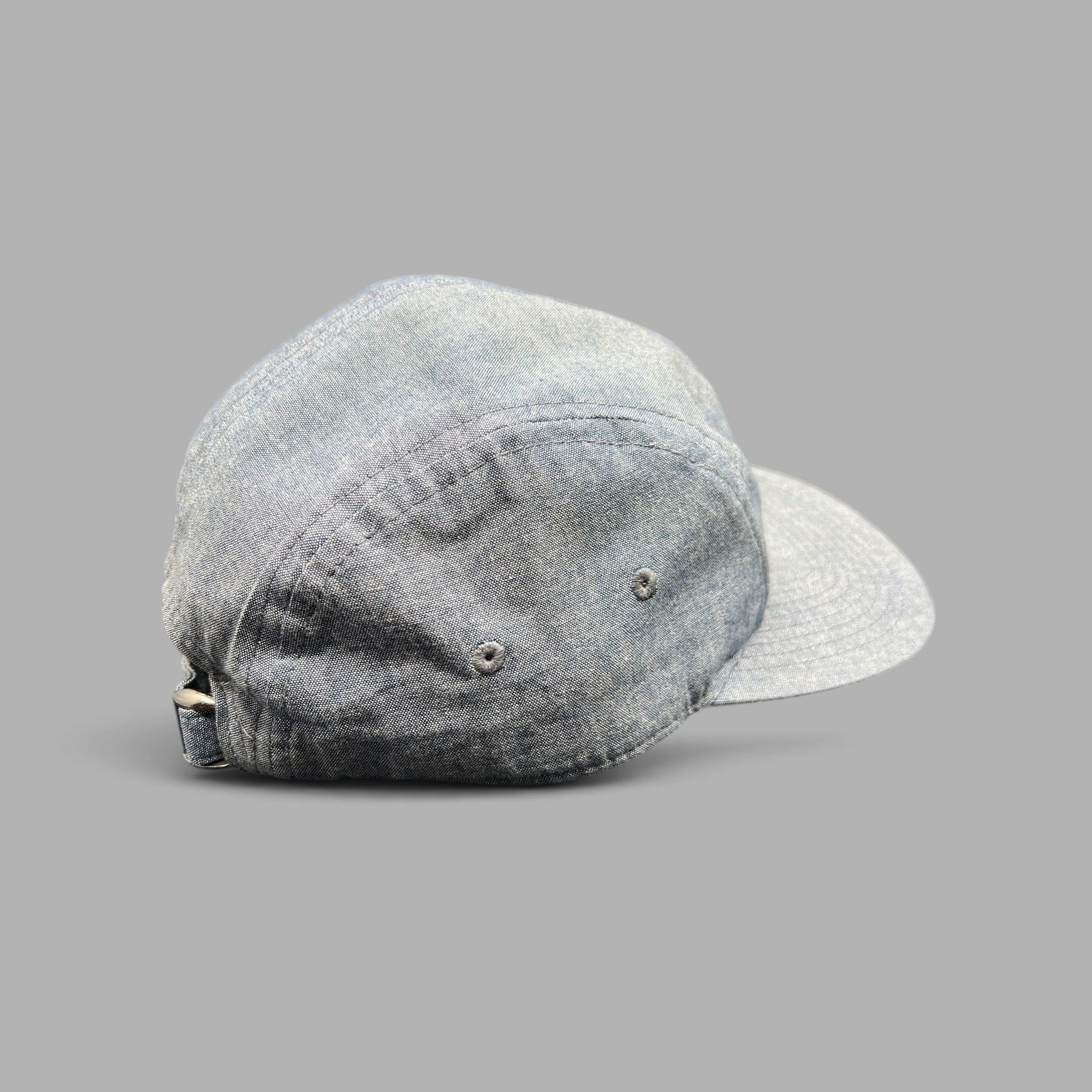 Raree Finds Oakley light denim chambray 5-panel camp cap with adjustable metal buckle strap