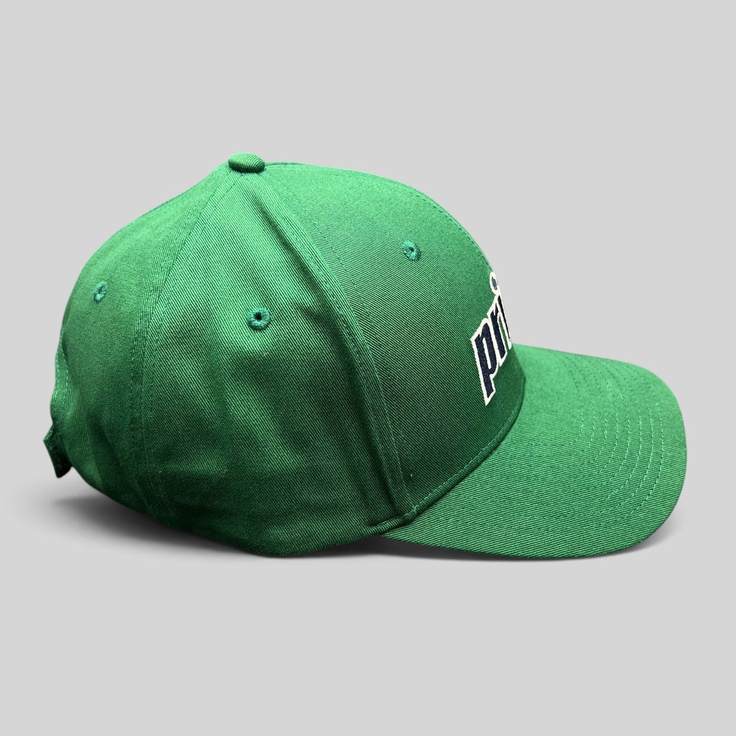 Raree Finds green Prince Pickleball strapback hat with white embroidered script logo on the front crown
