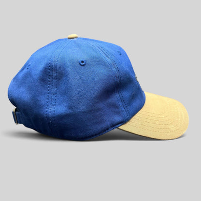 Raree Finds 2017 Space Jam Tune Squad strapback hat with a royal blue cotton crown and contrasting khaki curved brim.
