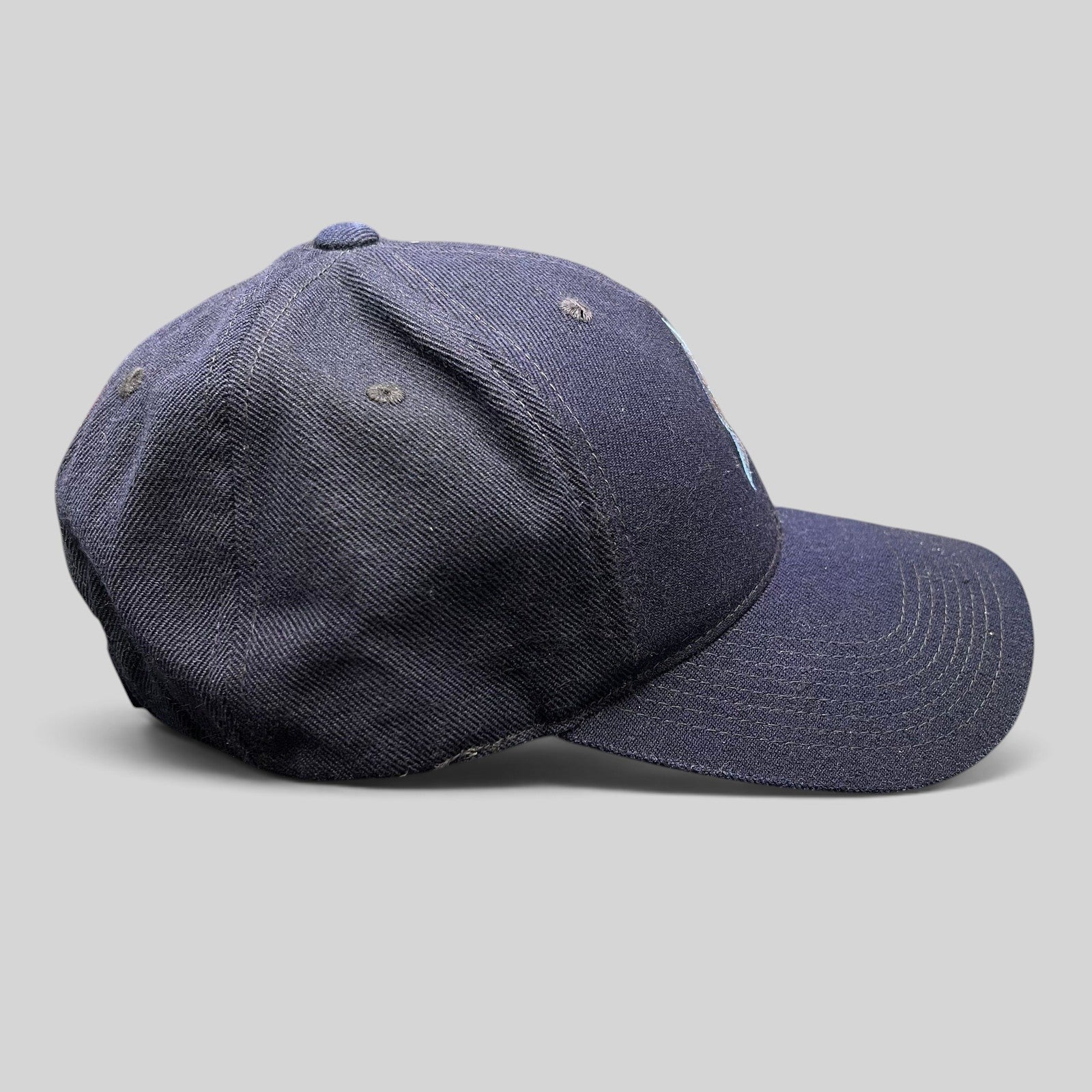 Raree Finds navy blue cotton twill Star Trek 2009 film crew promo strapback hat with Starfleet delta insignia