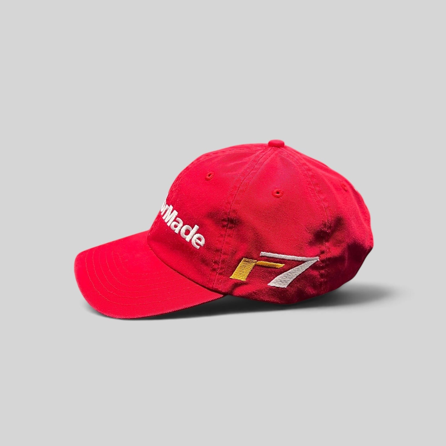 Raree Finds TaylorMade red cotton golf cap with white logo embroidery and side F7 detail on a curved brim