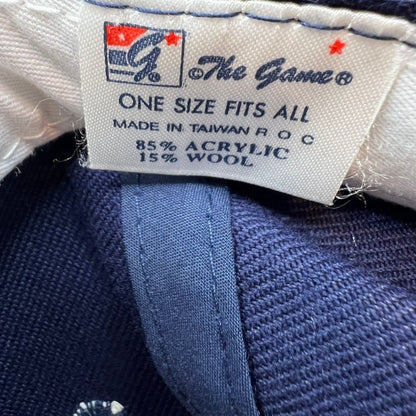 Raree Finds vintage The Game Houston Rockets hat inner tag showing material composition and manufacturing details