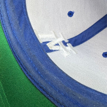 Raree Finds Uniform Studios Los Angeles snapback interior showing white logo embroidery and classic green undervisor