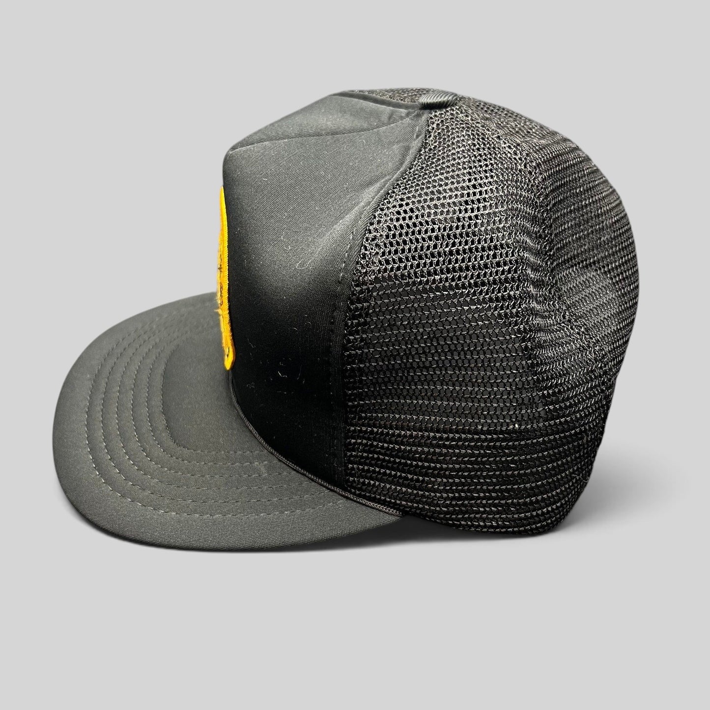 Raree Finds vintage black foam trucker hat with California Specialized Training Institute embroidered patch