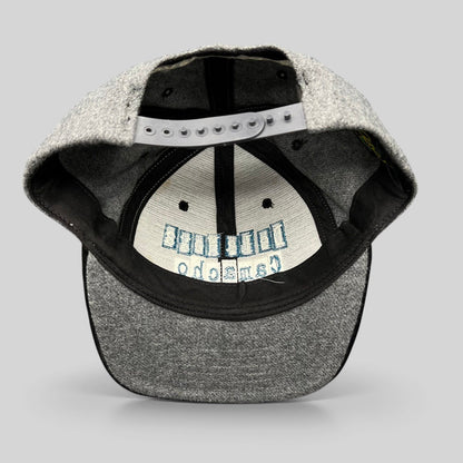 Raree Finds vintage 1997 De La Hoya vs Camacho boxing snapback hat showing the interior grey wool-blend crown and strap