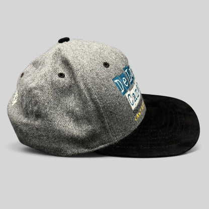 Raree Finds vintage 1997 De La Hoya vs Camacho boxing snapback hat with grey wool-blend crown and black brim.