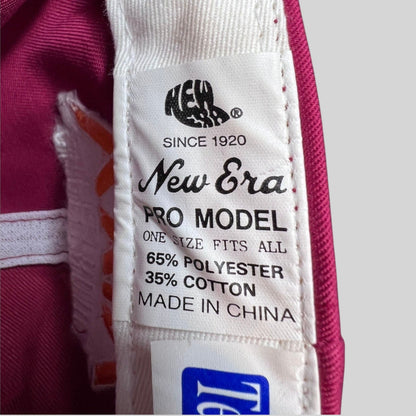 Raree Finds vintage New Era Pro Model hat interior tag showing 65 percent polyester and 35 percent cotton material
