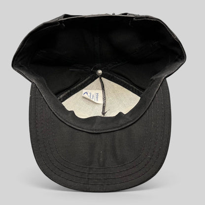 Interior view of a vintage Raree Finds Jack Daniel’s snapback hat showing the AJD Baseball Caps label and construction
