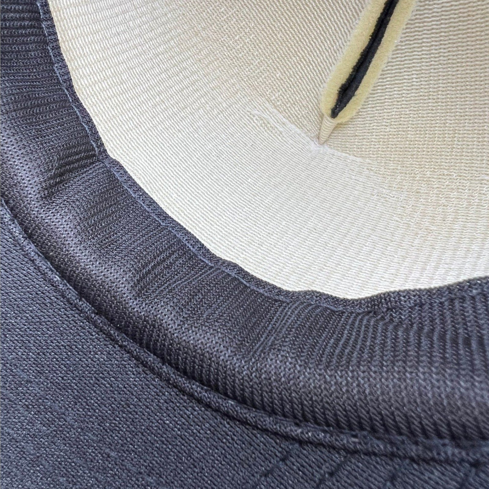 Raree Finds vintage 1989 The Who trucker hat interior showing black foam lining and mesh construction