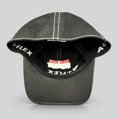 Raree Finds 2010 WSOP flexfit hat in black with white contrast stitching and interior branded sweatband detail
