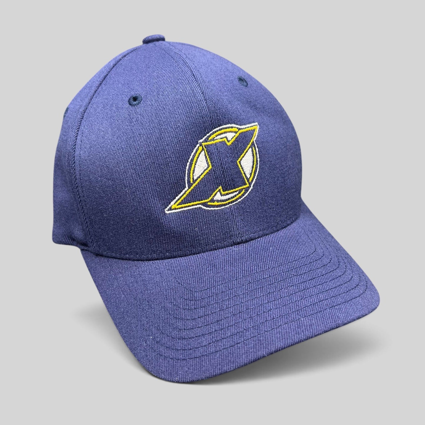 Raree Finds navy blue X-Men First Class film crew Flexfit hat with embroidered X logo on a structured crown