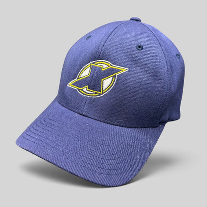 Raree Finds navy blue X-Men First Class film crew Flexfit hat with embroidered yellow and white X logo